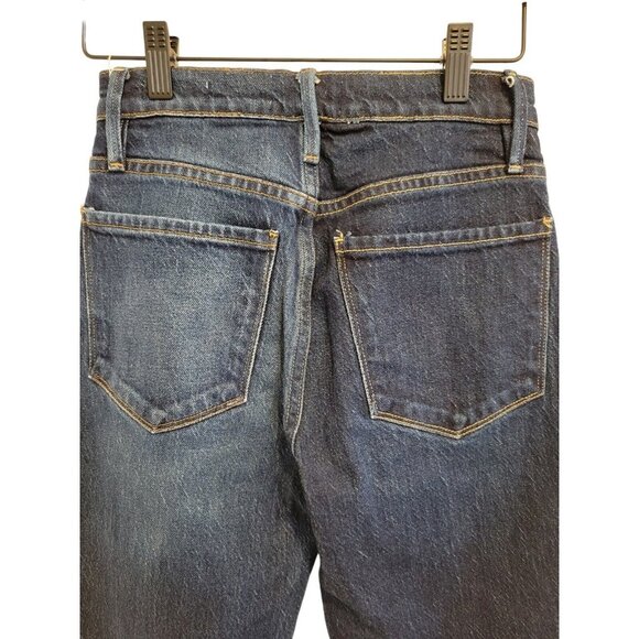 Frame Unique Two Tone Sylvie Straight Jeans 23 Indigo Combo Pants Denim Color - Picture 5 of 12